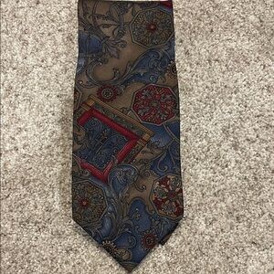 Etienne Aigner Brown and Blue Paisley Tie